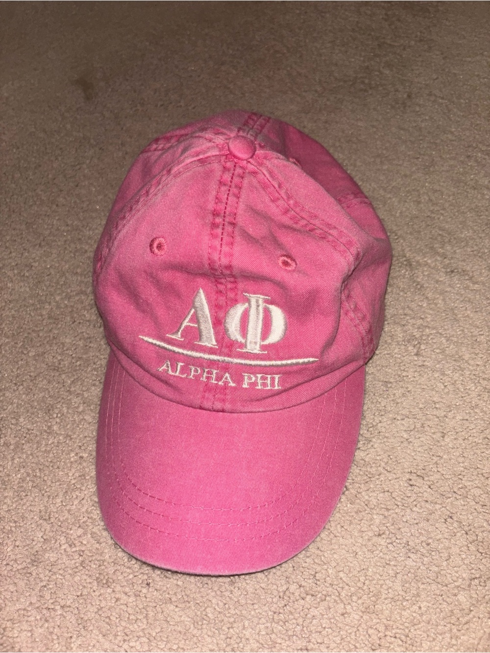 Alpha Phi Pink Baseball Cap - Classic Sorority Hat